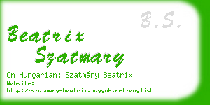 beatrix szatmary business card