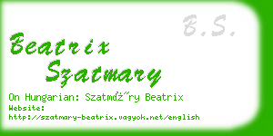 beatrix szatmary business card